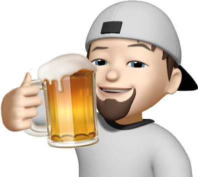 memoji gregg drinking beer from mug