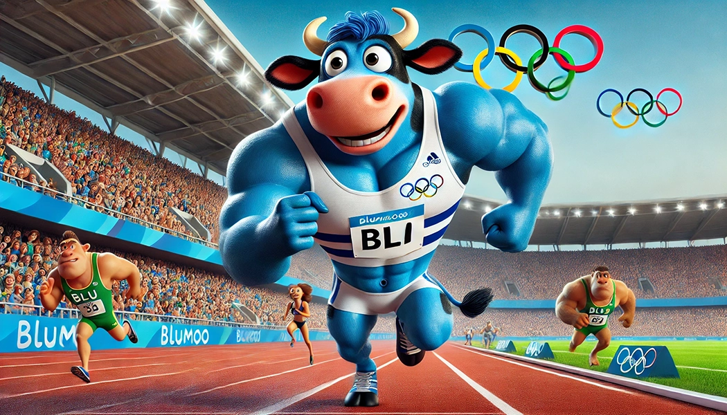 blu sprinting at olympics