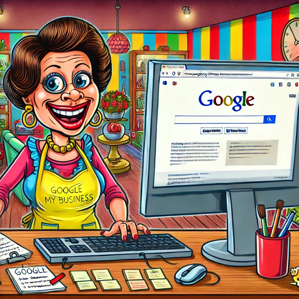 business woman on computer using google